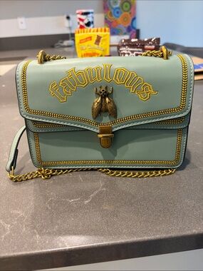 Bee Fabulous Mint Green Crossbody Bag with Gold Hardware